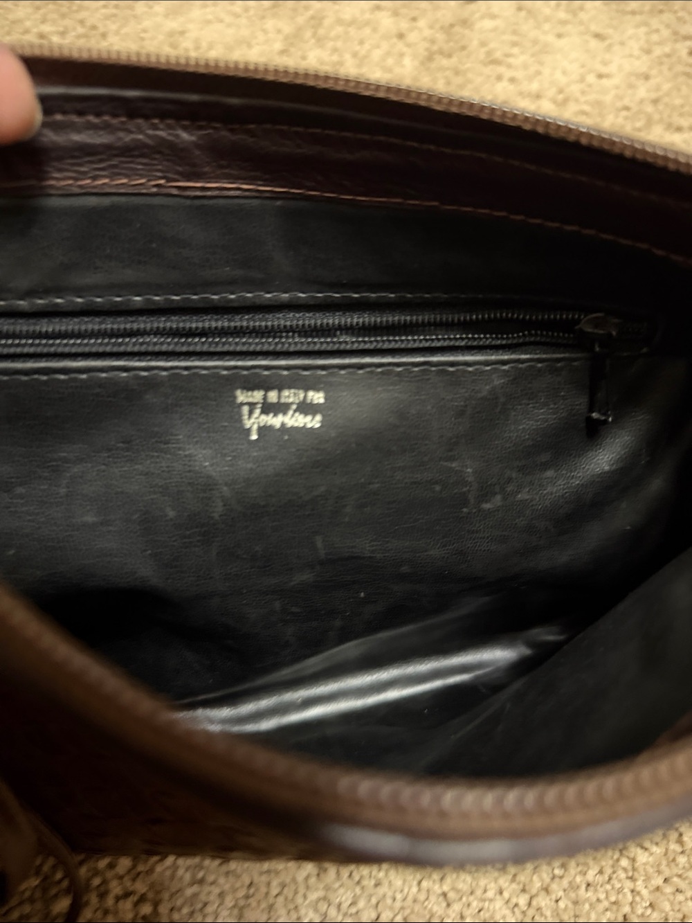 Vintage 1980's Italian Leather Brown Woven Purse Exclusively Made For Younkers - Picture 4 of 5